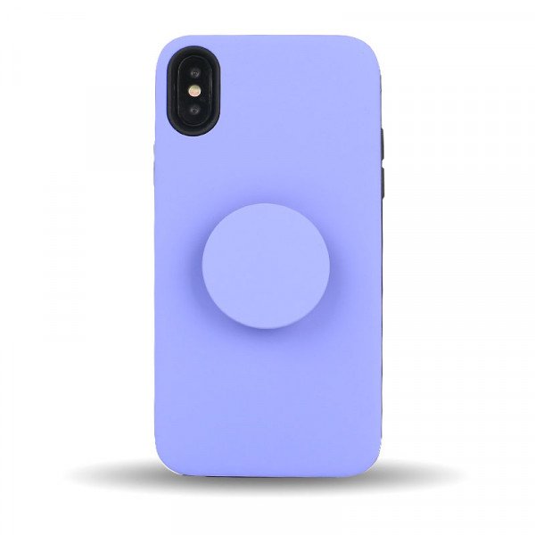 Wholesale iPhone Xs / X Pop Up Grip Stand Hybrid Case (Purple)